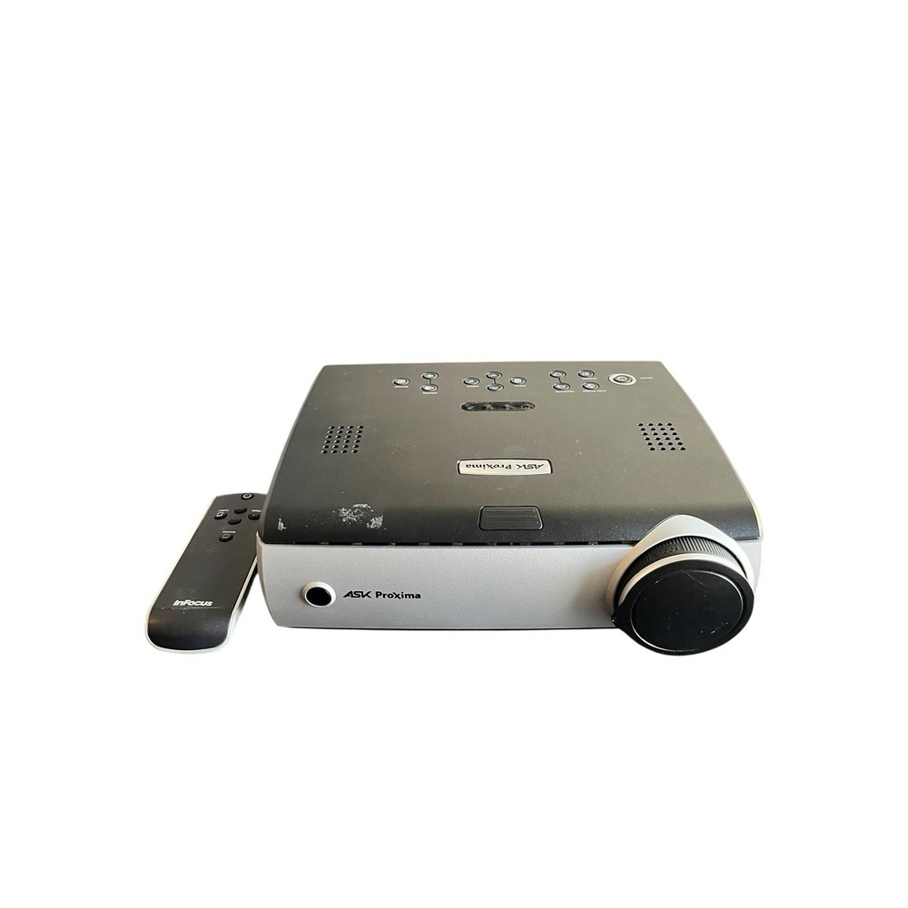 ASK Proxima C185 Projector 2500 ANSI Powers on Untested Case Parts/Repair Only